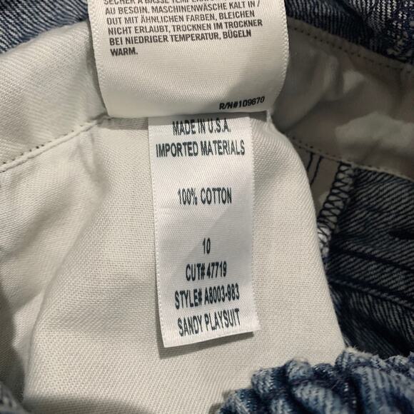 NEW Agolde Sandy Strapless All-In-One Denim Shorts / Romper (Sz 10) Remedy - Picture 11 of 11